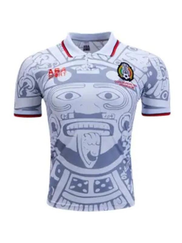 Mexico Away Retro Soccer Jersey Gray Football Shirt 1996